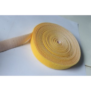 20MM WIDE HOOK AND LOOP TAPE SELF ADHESIVE VELCRO STICKY - YELLOW (10CM)