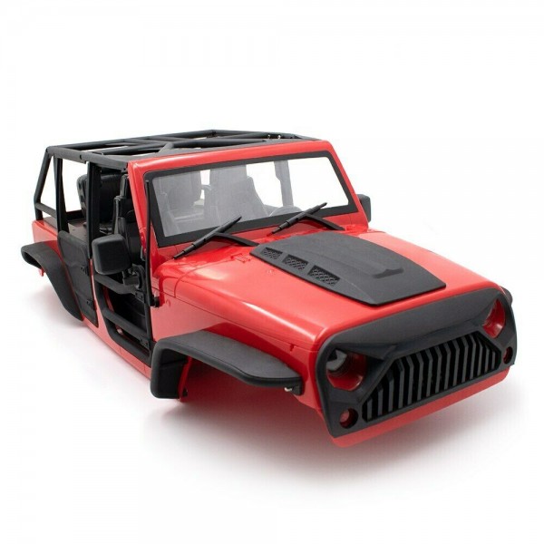 KYX Hard Body Rubicon Long Jeep Wrangler Unlimited Open Roof 313mm 1/10  White RC Crawler Axial SCX10 & SCX10II - RC Lampung