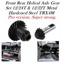 Front Rear Helical Axle Gear Set 12/24T & 12/22T Hardened Steel TRX4M
